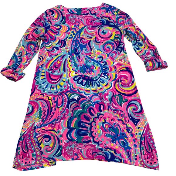 Lilly Pulitzer Girls Psychedelic Print Sophie Dress L 8-10 100% Cotton - Picture 2 of 5